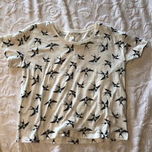 Forever 21 Sparrow Print Crew Neck Tee